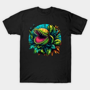 Venus flytrap jungle with Exotic Monstera Plants Many Colors T-Shirt